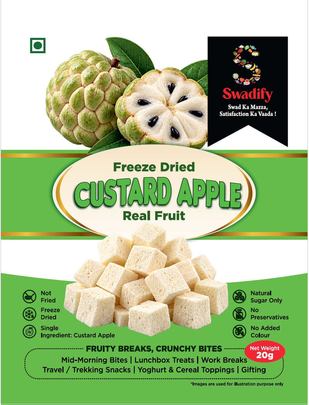 Freeze Dried Custard Apple (Sitaphal)
